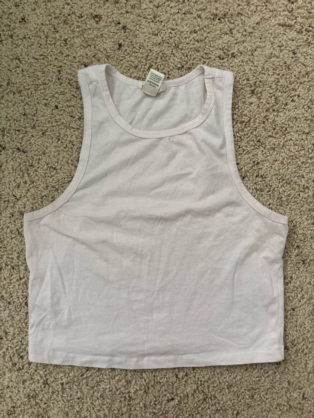 Women's White Cropped Tank Top